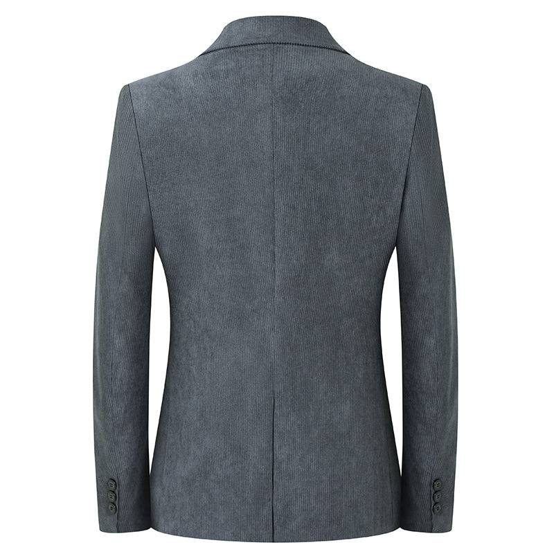 Men's tailored corduroy blazer with two-button closure and patch pockets Mune Fashion