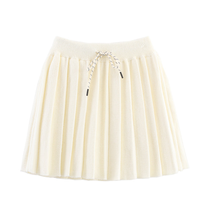 Women Two-Piece Fine Knit Set with Shirt Collar Cardigan and Pleated Skirt Mune Fashion