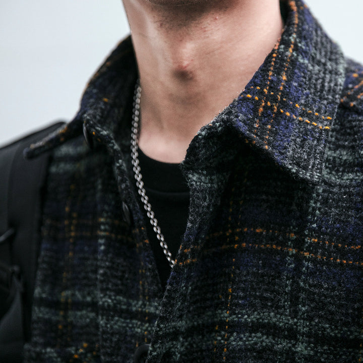 Unisex Karo Overshirt made of wool blend with applied chest pockets Mune Fashion