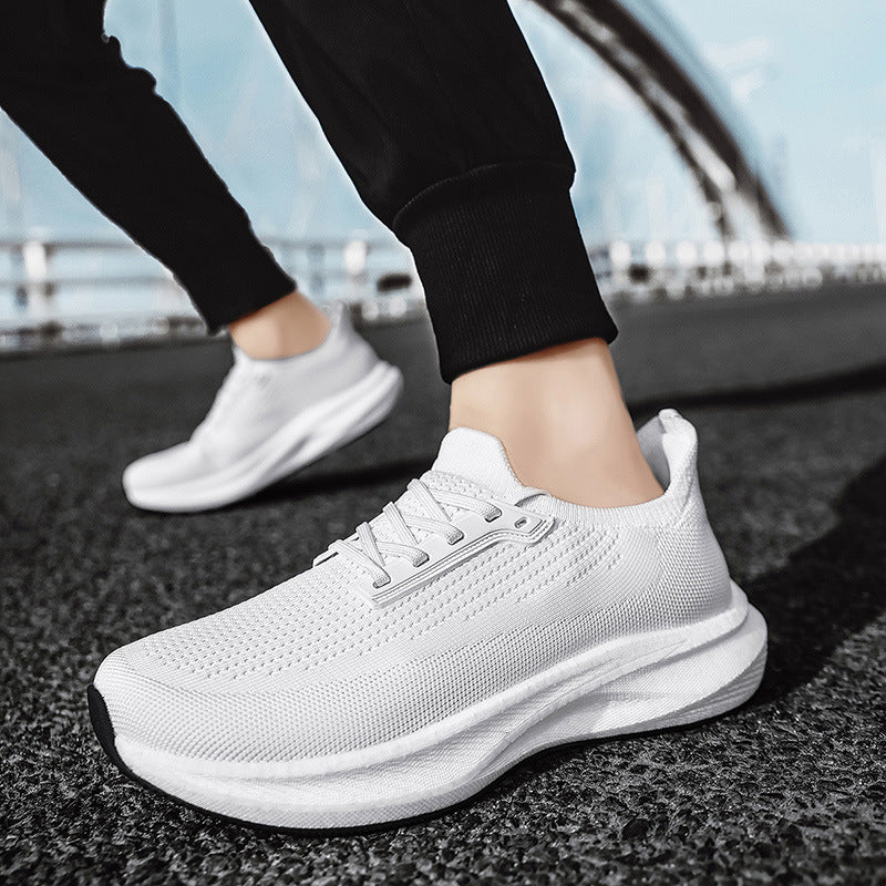 Men's breathable knitted running shoes with cushioning lightweight foam sole Mune Fashion