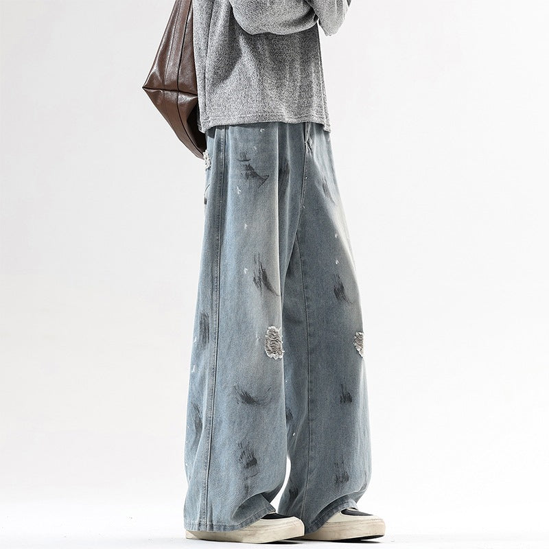 Men's Extra Wide Baggy Jeans in Vintage Used Look with Distressed Details Mune Fashion
