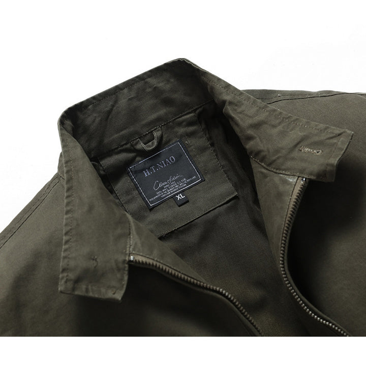 Men's Urban Canvas Blouson with high-closing stand-up collar and concealed zip front Mune Fashion