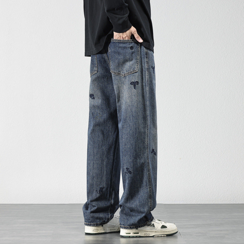 Men's Comfortable and Stylish Jeans with Embroidery Mune Fashion