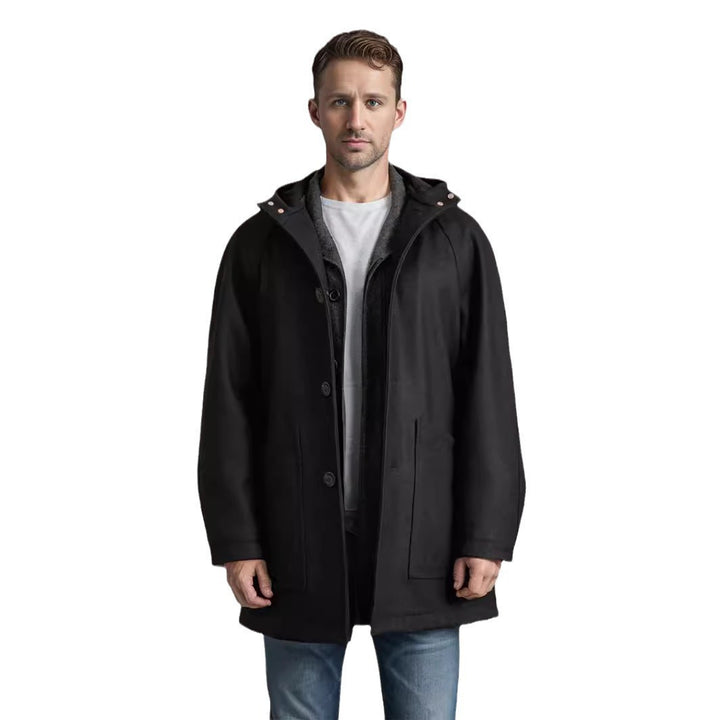 Men's oversized hooded coat with teddy lining Mune Fashion