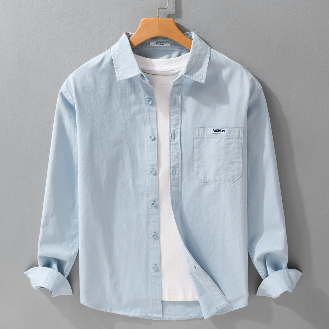 Men's Lightweight Cotton Overshirt with Chest Pocket, Soft Touch and Relaxed Fit Mune Fashion