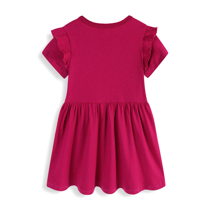 Girls casual dress with cute cherry motif and ruffles Mune Fashion