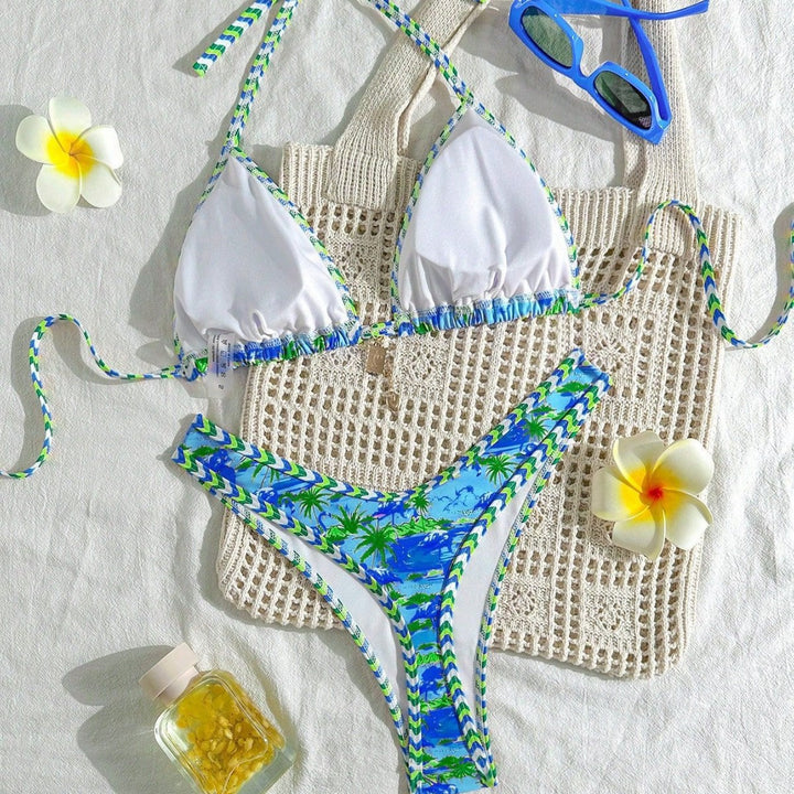 Women's High-Quality Triangle Bikini with Maritime Motif Mune Fashion