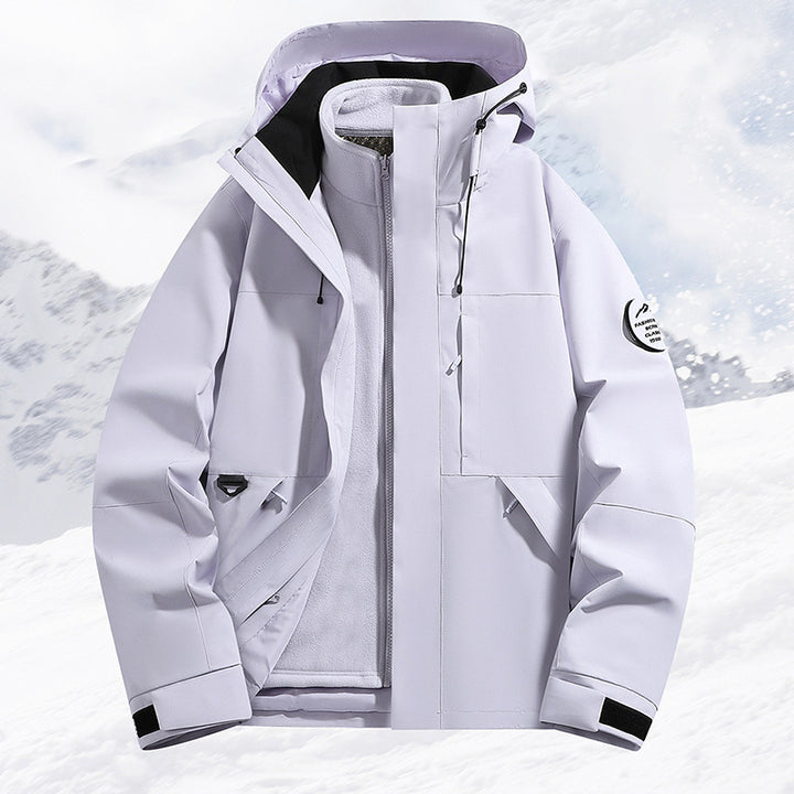 Men's layered snow sports jacket with breathable membrane and adjustable hood Mune Fashion