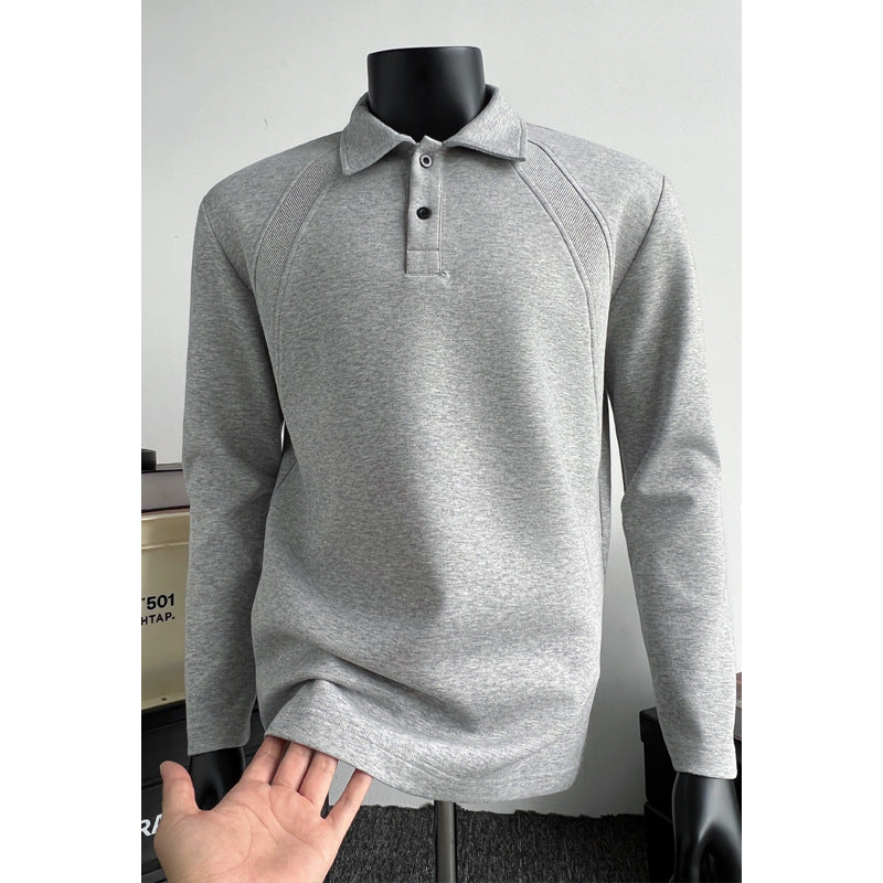 Men's Sporty Long Sleeve Polo Shirt Mune Fashion