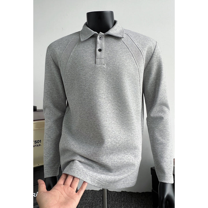 Men's Sporty Long Sleeve Polo Shirt Mune Fashion