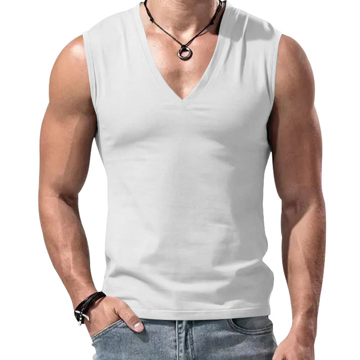 Men's form-fitting sleeveless V-neck muscle shirt Mune Fashion
