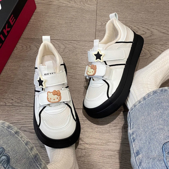 Women's Playful Sneakers with Decorative Details and Velcro Closure Mune Fashion