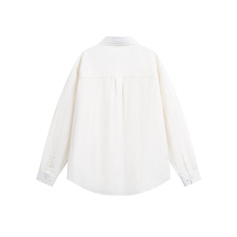 Unisex Oversize Light Linen Blend Shirt with Chest Pocket, Notched Collar and Sleeve Cuff Mune Fashion