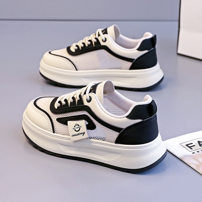 Women's lightweight platform sneakers with breathable mesh upper, padded heel collar, and shock-absorbing EVA sole Mune Fashion