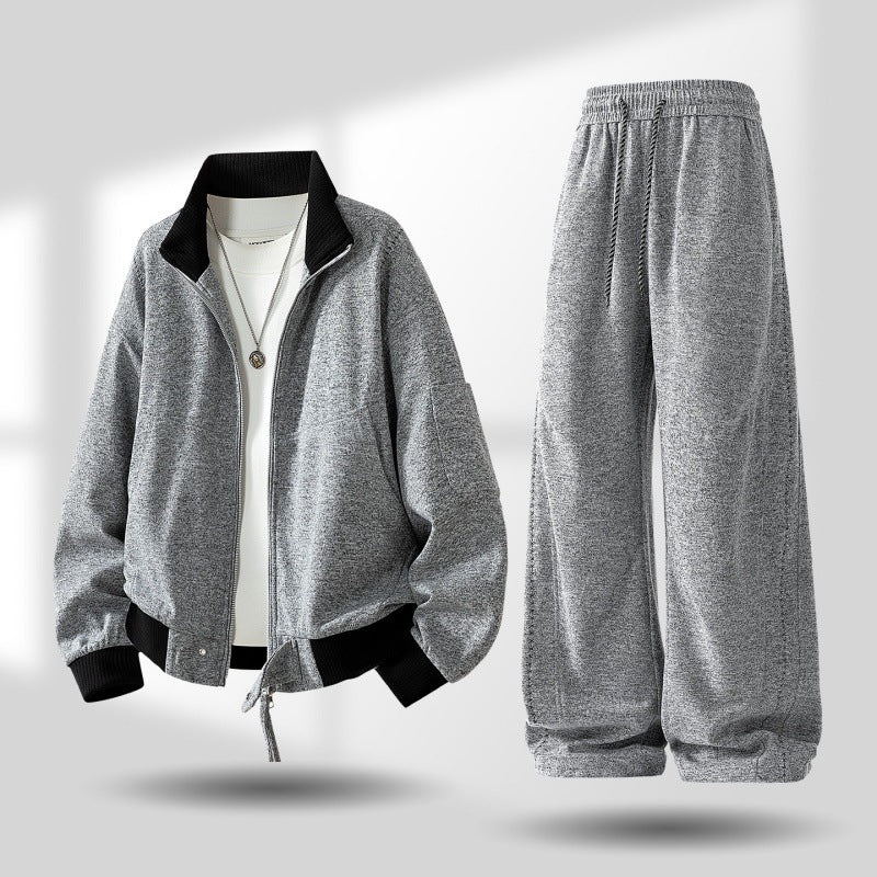 Men's comfortable oversized leisure training suit with zip-up jacket and loose joggers Mune Fashion