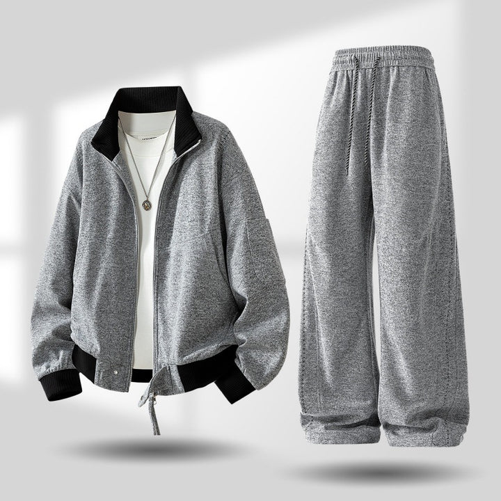 Men's comfortable oversized leisure training suit with zip-up jacket and loose joggers Mune Fashion