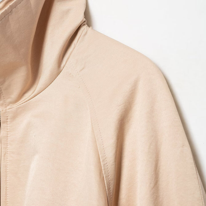 Women's Short Cut Transition Jacket with Funnel Neck, Raglan Sleeves and Drawstring Hem Mune Fashion