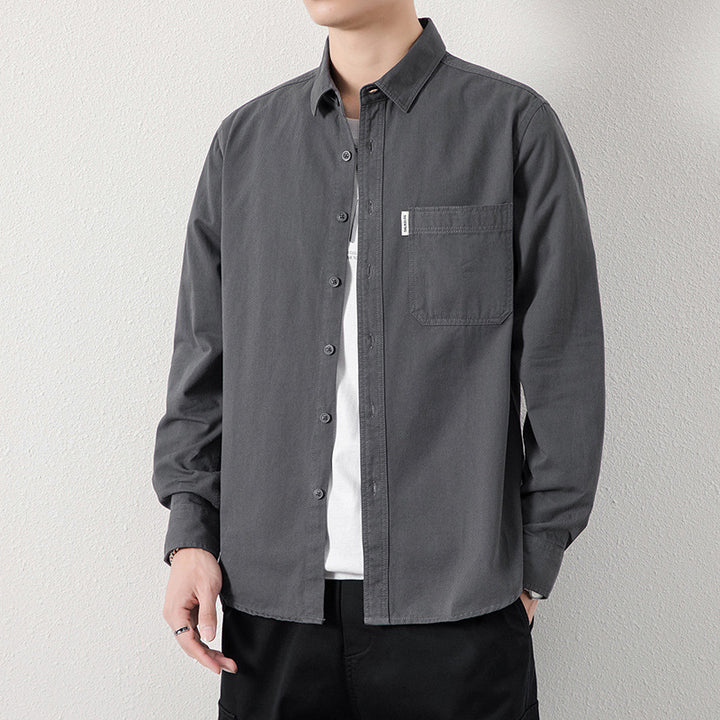Men's Casual Utility Overshirt made of Canvas with Chest Pocket and Reinforced Seams Mune Fashion