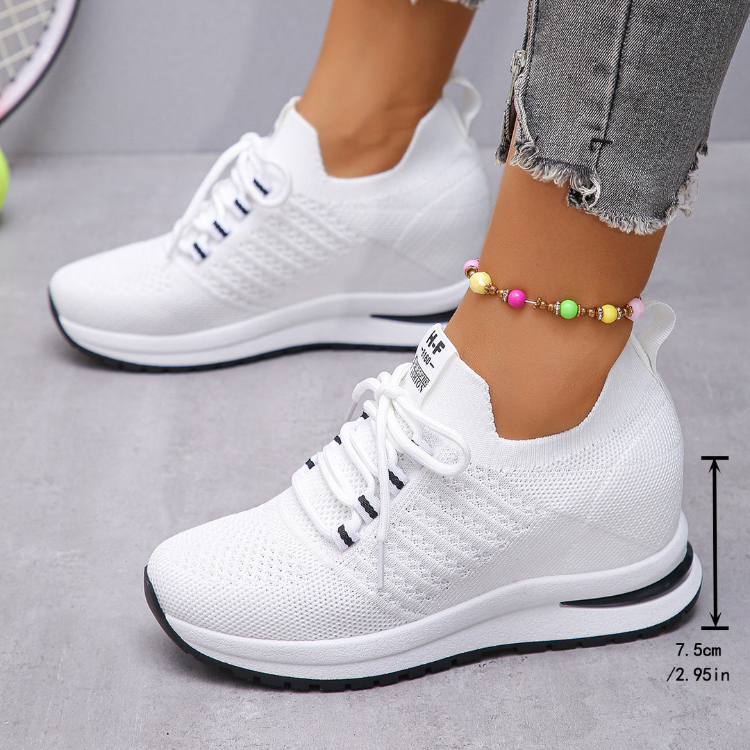 Women Wedge Sneaker made of Knit with Padded Platform Insole Mune Fashion