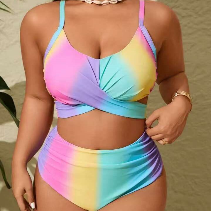 Women's High-Waisted Bikini Set with Playful Wrap Detail Mune Fashion