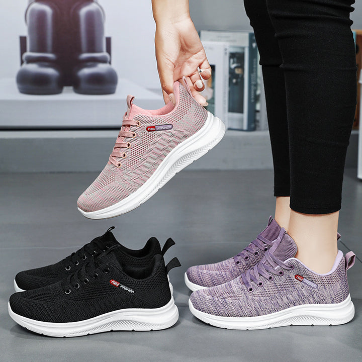 Women’s lightweight breathable knit walking sneakers with cushioned heel counter and shock-absorbing EVA midsole Mune Fashion