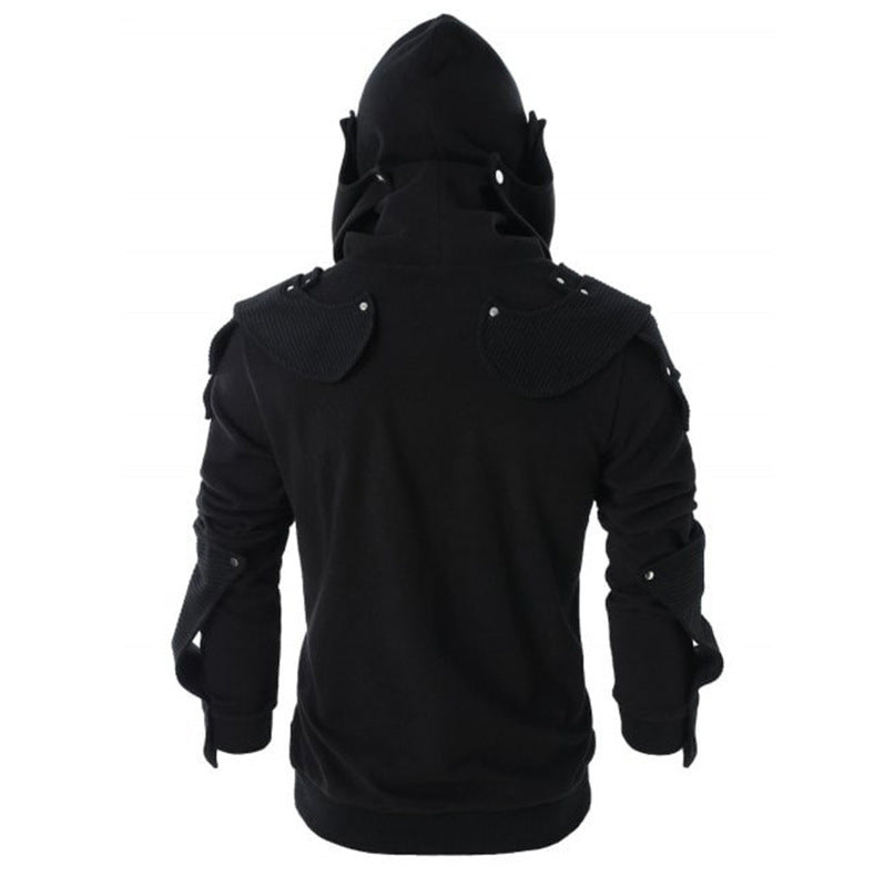 Men's Stylish Hoodie with Innovative Collar and Practical Pockets Mune
