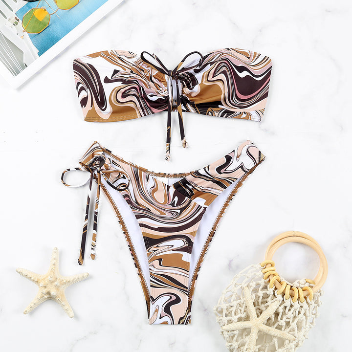 Women's bandeau bikini set with adjustable ties Mune Fashion