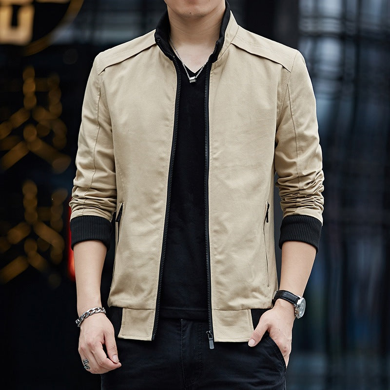 Men's Fashion Casual Jacket with Stand-Up Collar Mune Fashion