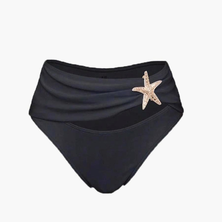 Women's bikini set with elegant wrap skirt look and stylish star appliqué Mune Fashion