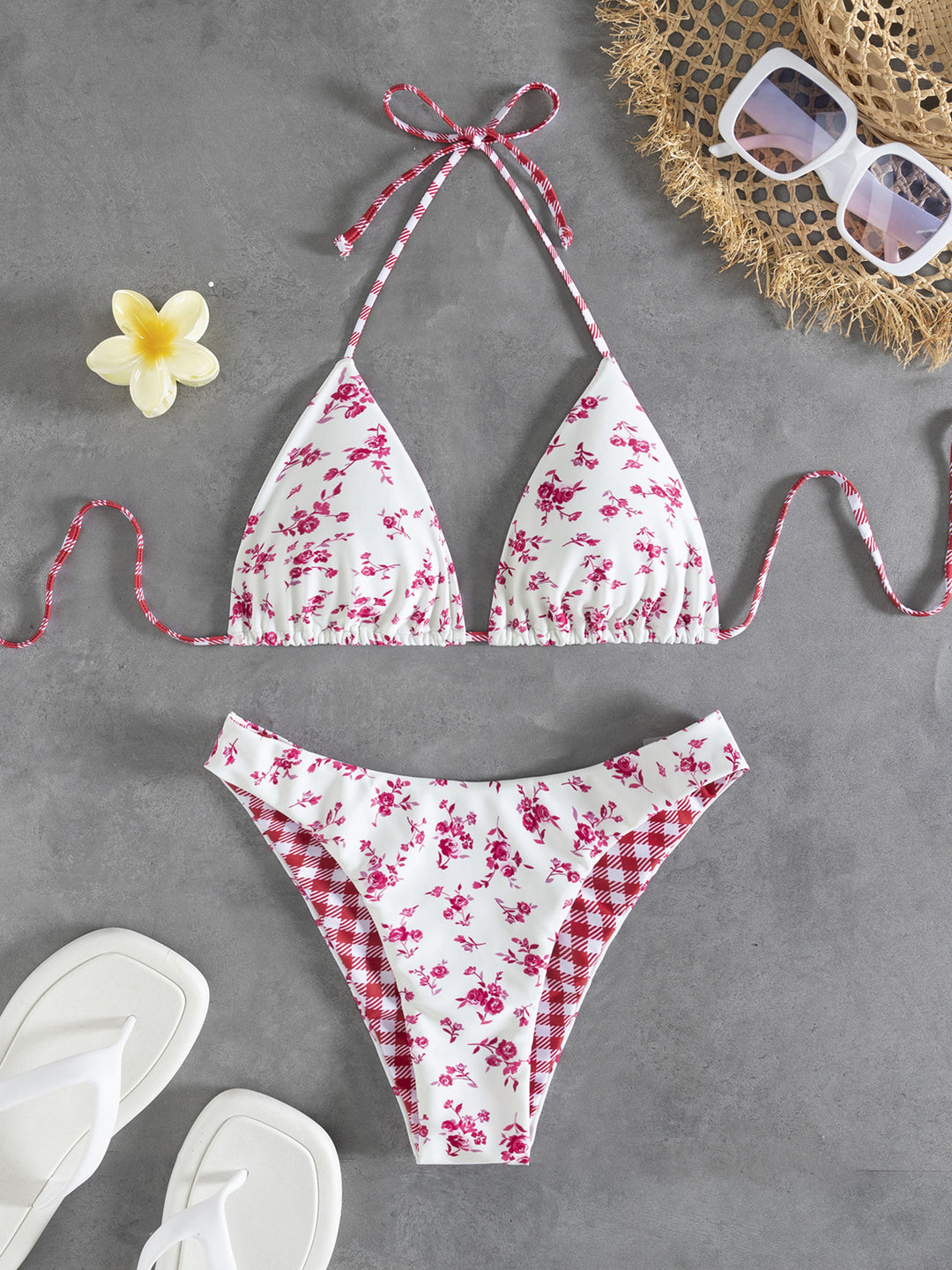 Ladies Floral Pattern Bikini Mune Fashion
