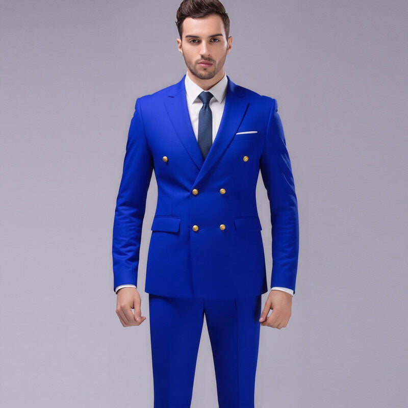 Men's double-breasted evening blazer with decorative buttons, slim silhouette and elegant finish Mune Fashion