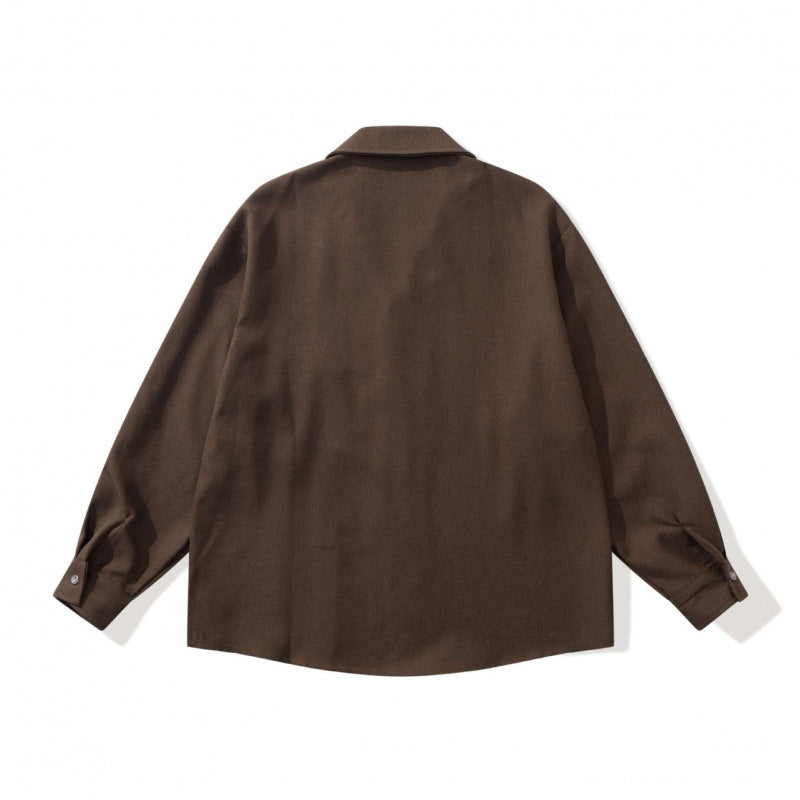 Unisex Oversized Lightweight Long Sleeve Shirt with Notched Collar, Chest Pocket and Boxy Silhouette Mune Fashion