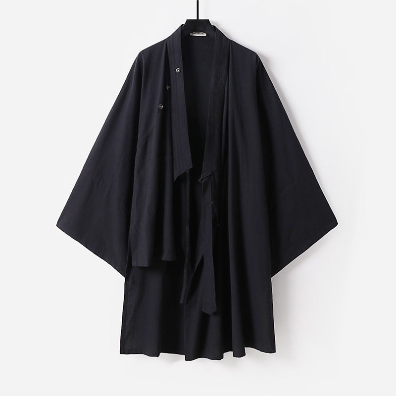 Unisex Oversize-Kimono-Coat made of cotton blend with loose fit and tie belt Mune Fashion