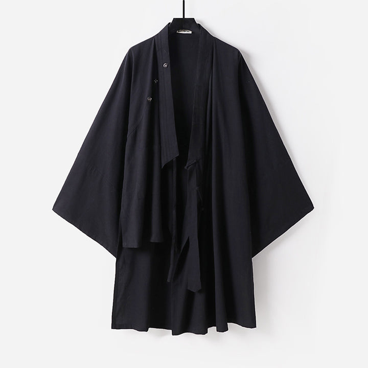 Unisex Oversize-Kimono-Coat made of cotton blend with loose fit and tie belt Mune Fashion