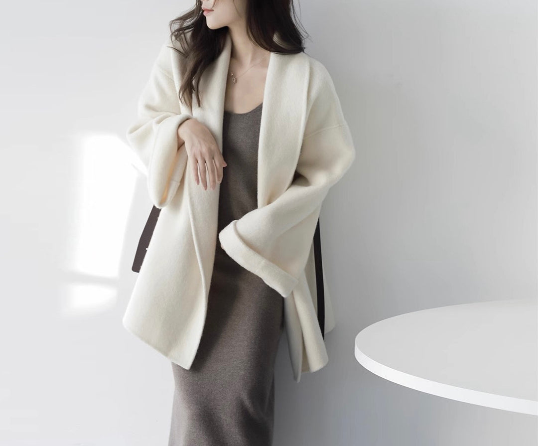 Women Stylish and Elegant Wrap Jacket Mune Fashion