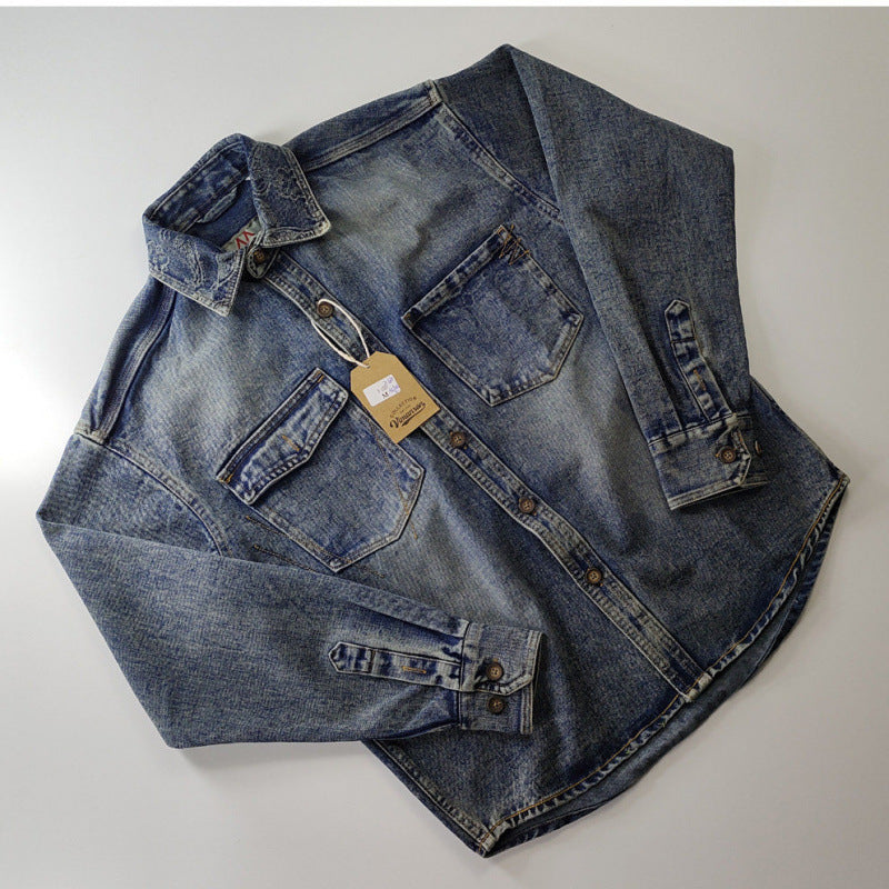 Unisex Overshirt made of washed denim with relaxed fit and patch pockets Mune Fashion