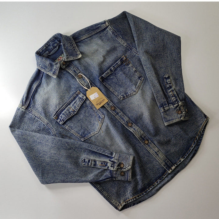 Unisex Overshirt made of washed denim with relaxed fit and patch pockets Mune Fashion