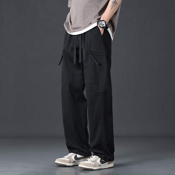 Men's Fashion Cargo Pants with Wide Legs and Practical Pockets