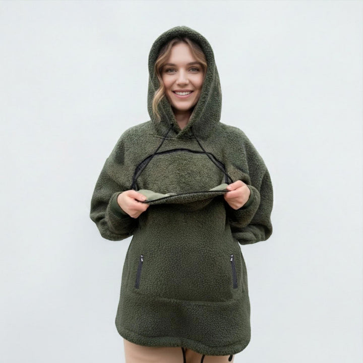 Women’s hoodie with integrated cat cave and extra soft fleece Mune Fashion