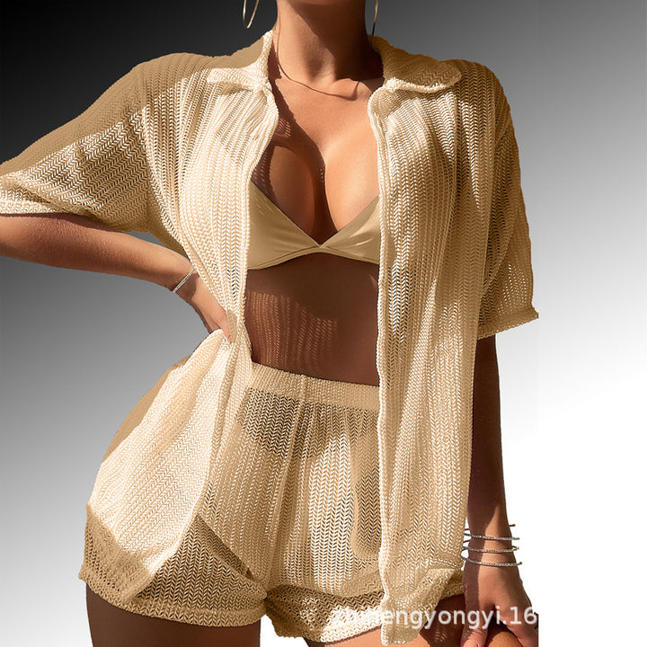 Women's leisure suit with airy knit design Mune Fashion