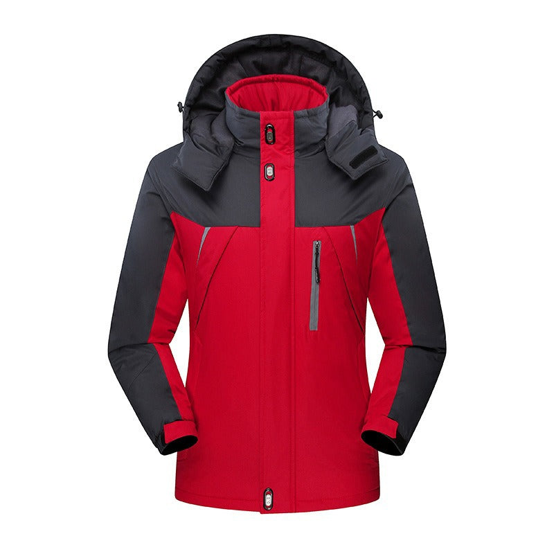Men's Waterproof Insulated Softshell Ski Jacket with Removable Hood and Multi-Pockets Mune Fashion