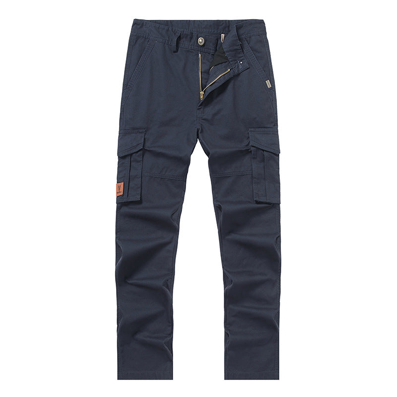 Men's cargo pants in slim-straight cut with multiple pockets and reinforced knees Mune Fashion