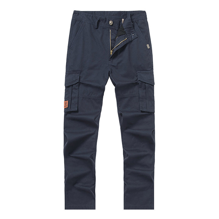 Men's cargo pants in slim-straight cut with multiple pockets and reinforced knees Mune Fashion