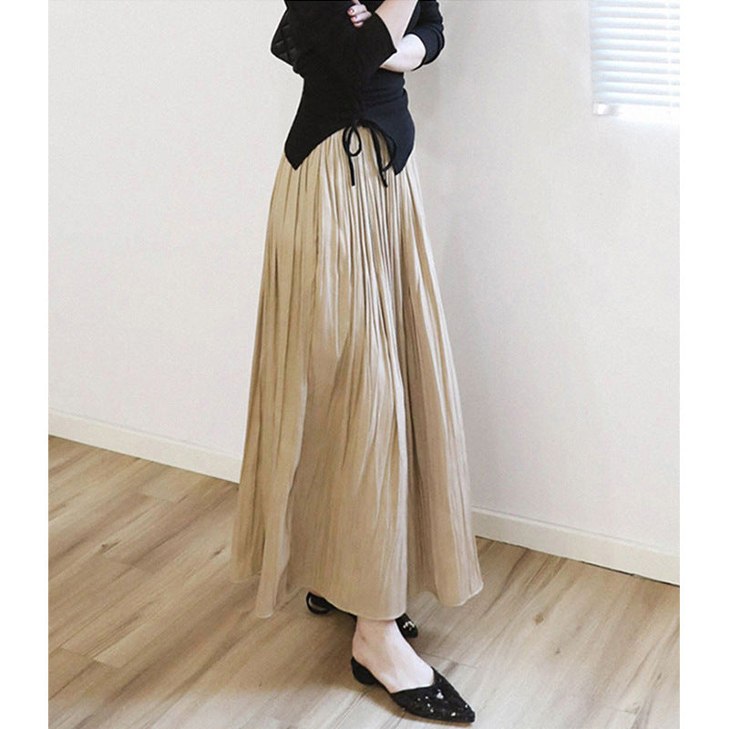 Ladies Elegant Pleated Skirt made of Flowing Material Mune Fashion