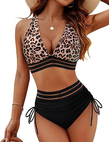 Women's bikini set with adjustable waistband and sporty V-neck Mune Fashion
