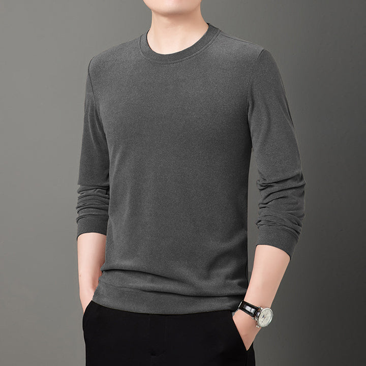 Men's Fine Crew Neck Sweater made of lightweight stretch knit with slim silhouette Mune Fashion