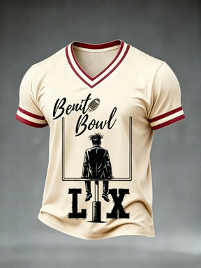 Unisex v-neck retro style jersey with Uruguay crest and flag patches Mune Fashion