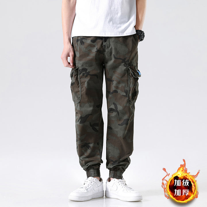 Herren Cargohhose im Joggerstil mit Camouflage-Muster, elastischem Bund und Mehrfach-Utility-Taschen Mune Fashion
