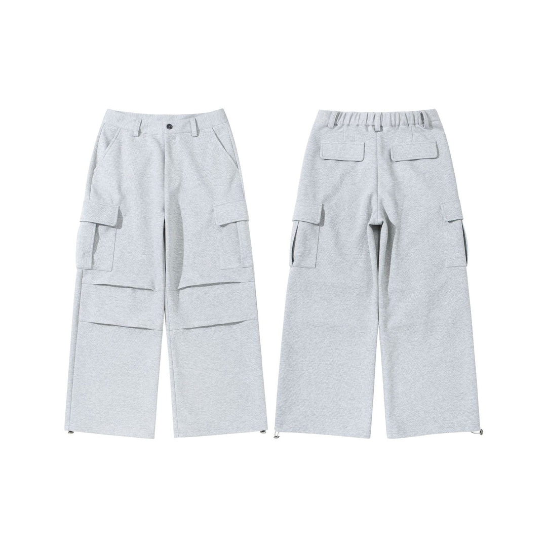 Women's cargo lounge pants with wide leg, flap pockets and drawstring hem Mune Fashion
