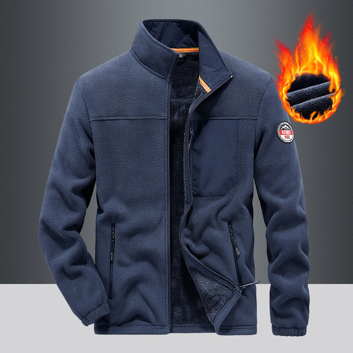Men's Warming Fleece Jacket with High Collar Mune Fashion